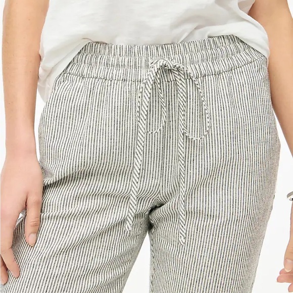 J. Crew Striped linen-cotton blend drawstring pant NWT - Picture 2 of 11